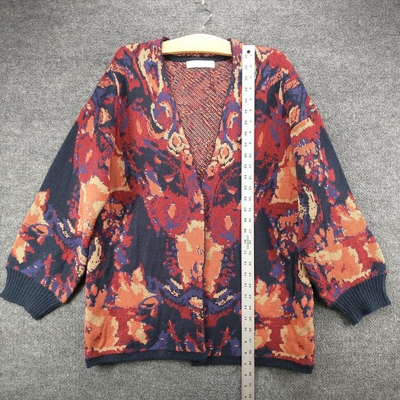 Adyson Parker Women's Open Front Cardigan Knit Sweater Multicolor L Abstract - Picture 10 of 12